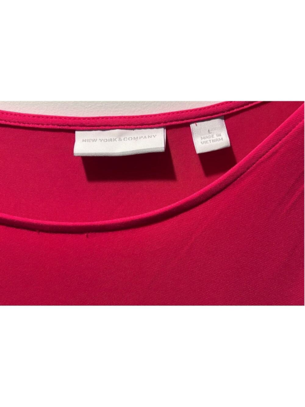 New York Company Fuchsia Tunic Top Large Y2K Career Casual Chic - Picture 4 of 5